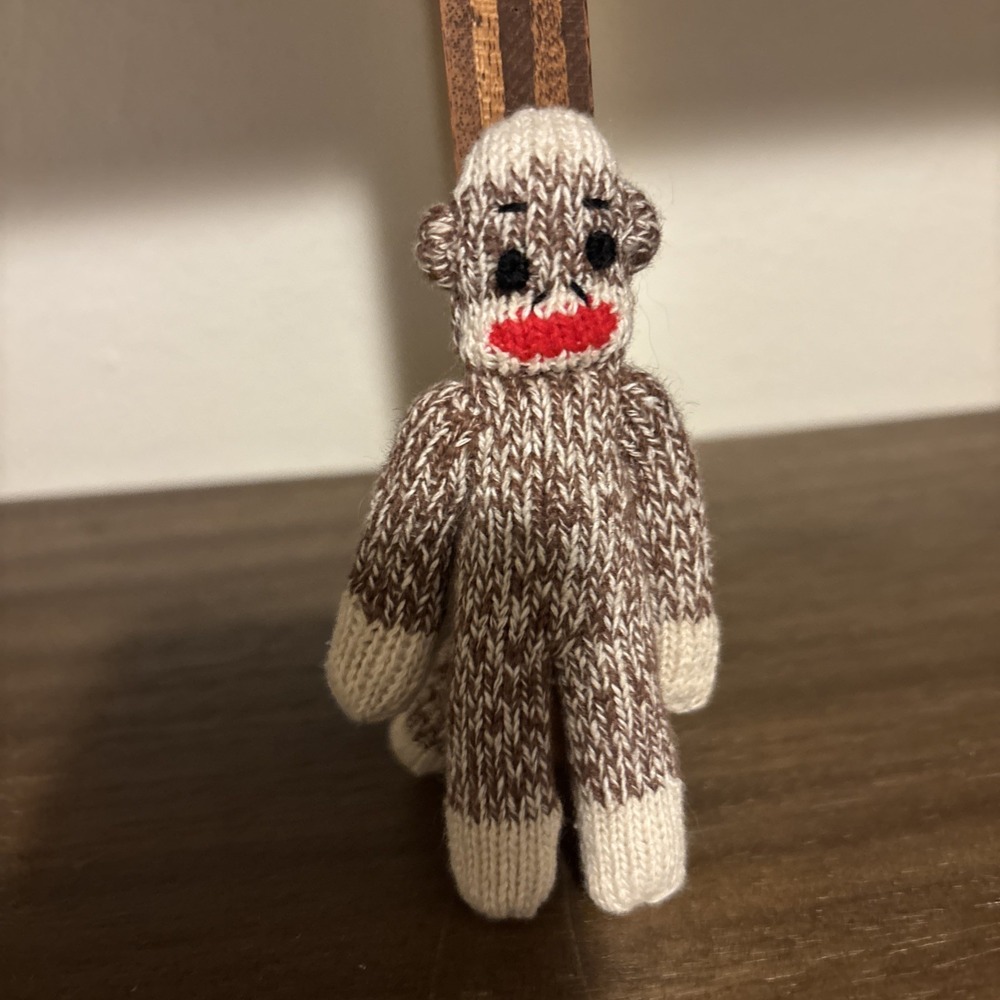 Vintage 1998 Mini Sock Monkey Plush Stuffed Animal 4" Great for OG AG 18" Dolls
